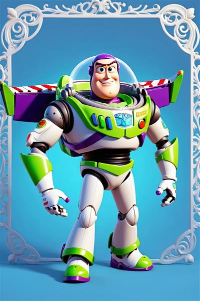 تصویر با وضوح بالا باز لایتر در زمینه آبی روشن (پرتره کارتونی برای چاپ پوستر اتاق کودک)