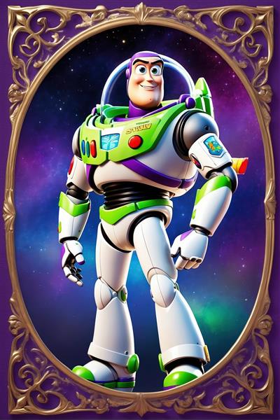 پوستر باز لایتر در فضا (تصویر باکیفیت کاراکتر انیمیشن داستان اسباب‌بازی برای چاپ تابلو)