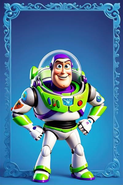 عکس دکوراتیو باز لایت‌یر در قاب آبی فانتزی مناسب چاپ عریض