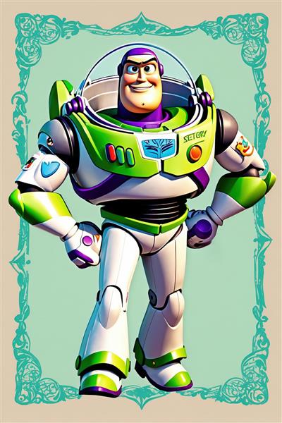 تصویر باز لایت‌یر با حالت قدرتمند در قاب فانتزی سبز آبی مناسب پوستر دیواری