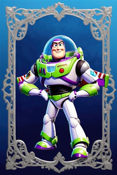 عکس دکوراتیو باز لایت‌یر در قابی نقره‌ای با پس‌زمینه آبی تیره برای تابلو و چاپ عریض