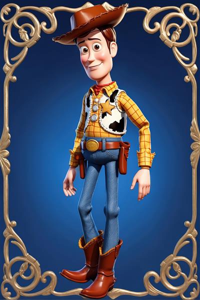 طرح کلاسیک وودی در قاب طلایی طرحدار برای تابلو دکوراتیو