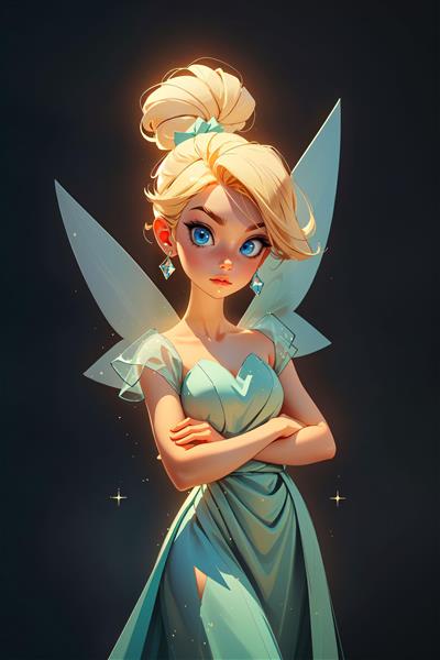 پرتره تینکربل با ژست جدی و دست به سینه