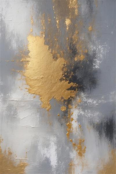 بافت گرانج نقاشی شده با پس‌زمینه خاکستری و لکه‌های طلایی