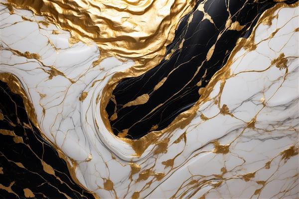 بافت ماربل کلاسیک با رگه‌های ظریف طلایی و سیاه (کالاکاتا)