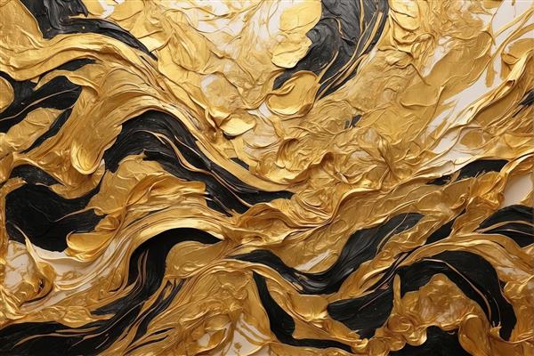 جریان طلایی و مشکی تیره، بافت هنری امپرسیونیستی