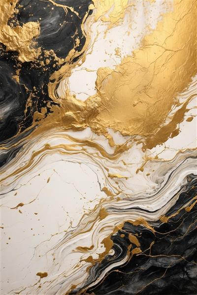 بافت مرمرین لوکس مشکی و طلایی (ماربل طلایی)