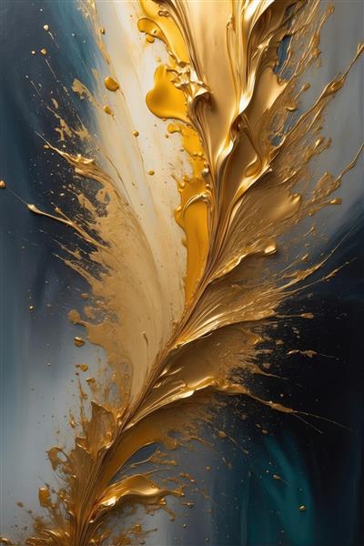 طرح باکیفیت عمودی: پاشش طلایی با زمینه گرادیان آبی و سفید، جلوه نورانی، مناسب چاپ عریض پرتره