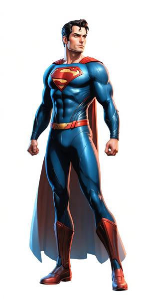 سوپرمن در کادر عمودی با استایل جدید و جزئیات لباس دقیق