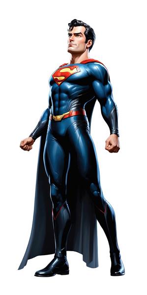 سوپرمن ایستاده و مغرور با نگاه به افق، پوستر با کیفیت بالا