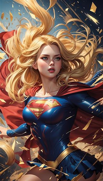 سوپرگرل با موهای بلوند و بسیار زیبا