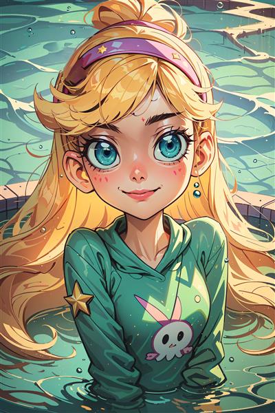 تصویر پویا ماریو با کلاه قارچی در حال پرش روی آب برای پوستر اتاق بازی