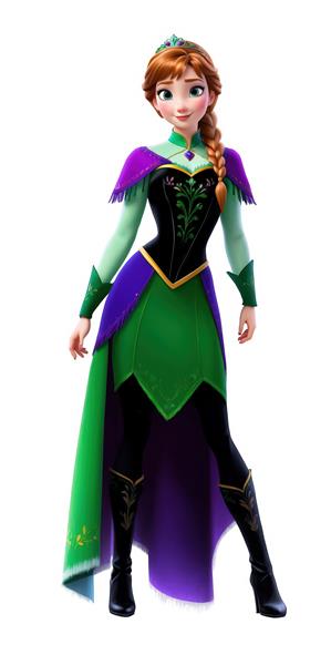 پوستر باکیفیت و اورجینال پرنسس آنا با لباس سنتی سبز برای چاپ تابلو