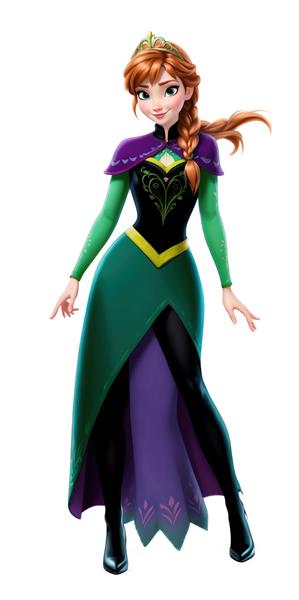 پوستر باکیفیت پرنسس آنا از انیمیشن فروزن در لباس سبز و بنفش