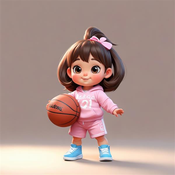 عکس تبلیغاتی شخصیت کارتونی با لباس ورزشی صورتی و موهای دم‌اسبی