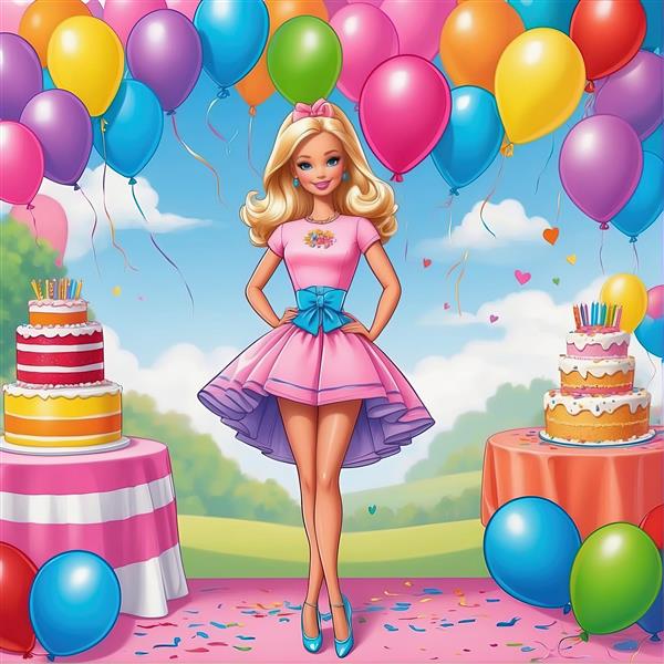 طرح گرافیکی باربی در دنیای زیر آب با ماهی‌های فانتزی و لباس صورتی