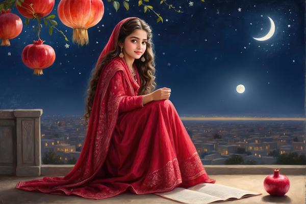 بک گراند آتلیه‌ای دختر با نور شمع و ماه کامل برای عکس پروفایل