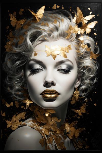 پرتره زن با موی نقره‌ای و پروانه های طلایی؛ شات فشن سینمایی