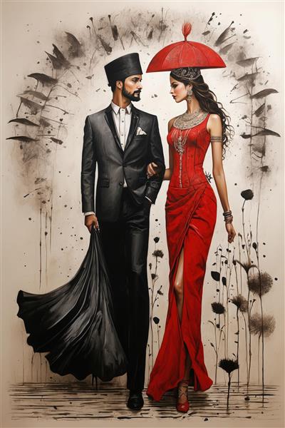 پرتره نزدیک مدل زن با لباس کرم و کلاه مشکی مجلل و جواهرات بزرگ طلایی