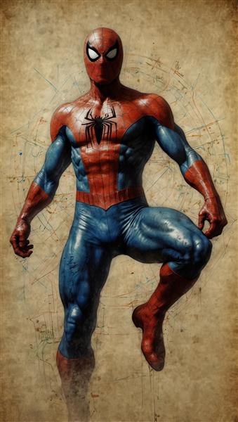 تصویر تمام قد اسپایدرمن در حالت اکشن ، کیفیت عالی برای پوستر و دکور