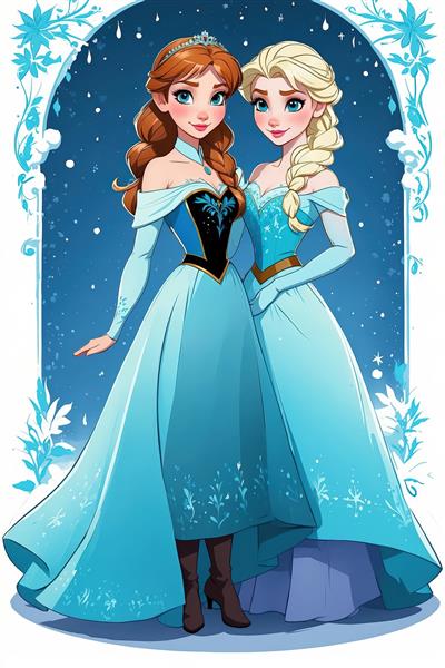 تصویر اورجینال السا و آنا، پرنسس‌های فروزن، طرح دکوراسیون اتاق کودک