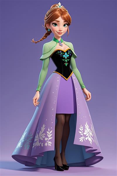 طرح گرافیکی السا ملکه یخی با لباس براق و جذاب