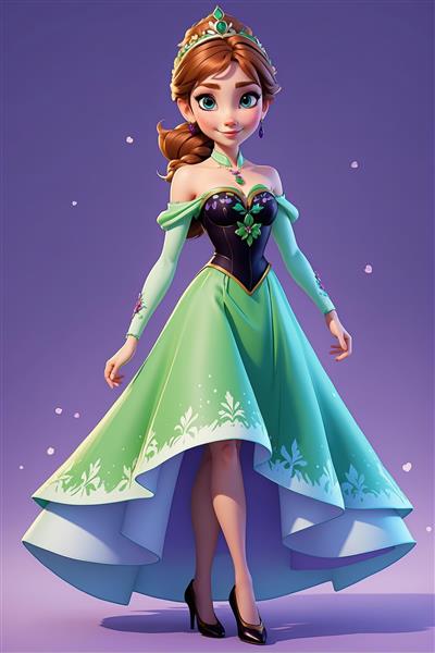 تصویر سه بعدی السا در کنار قلعه یخی برای تابلو اتاق کودک