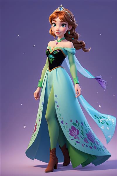 تصویر اورجینال السا فروزن با موهای بلند برای دکوراسیون