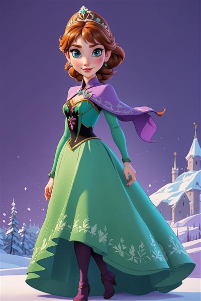 عکس باکیفیت السا فروزن با شنل یخی برای چاپ تابلو شاسی