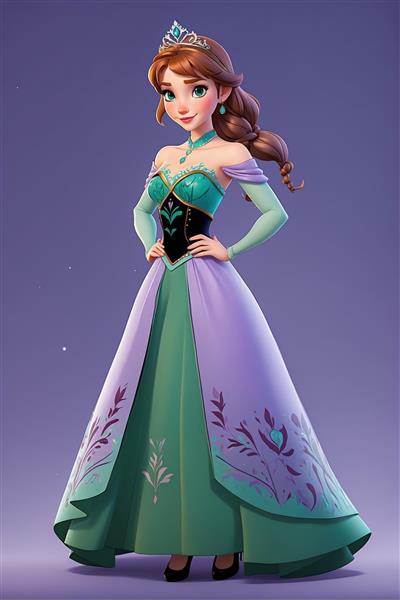 پوستر دیواری اتاق کودک طرح سه بعدی ملکه السا و برف