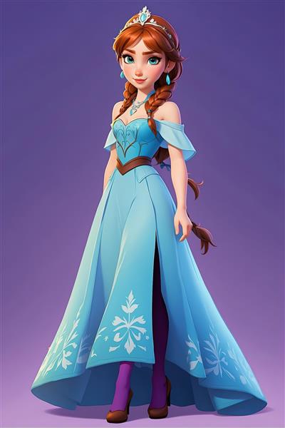 طرح آماده چاپ پوستر پرنسس آنا با دامن دنباله دار