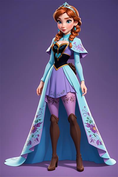 دانلود تصویر اورجینال آنا کارتون یخ زده با شنل و کیفیت عالی