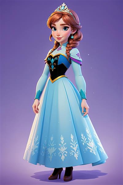 تصویر باکیفیت آنا فروزن با لباس جشن برای چاپ روی شاسی