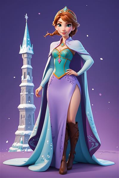 عکس استوک پرنسس آنا و قلعه یخی برای طراحی و چاپ