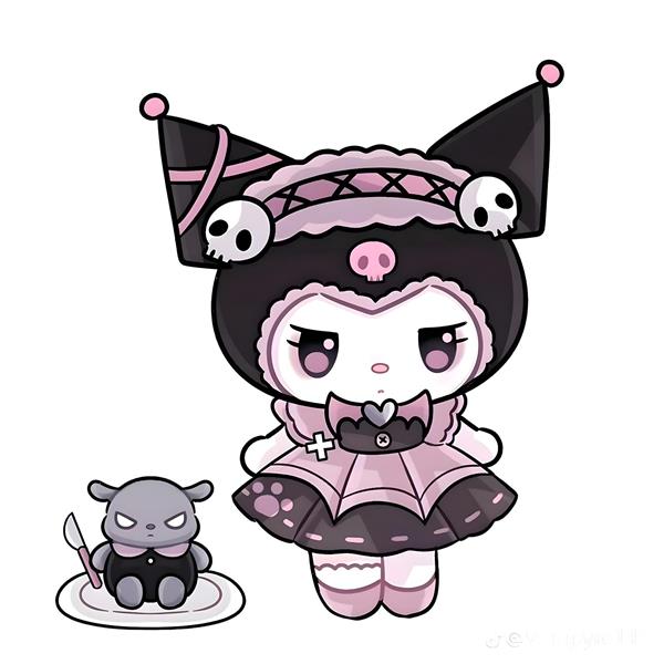 تصویر کورومی سانریو با استایل گوتیک فانتزی برای تابلو نوجوان