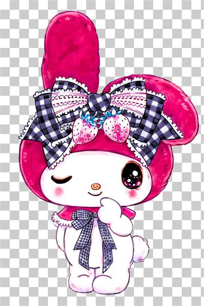 طرح فانتزی مای ملودی سانریو با توت‌فرنگی برای پرده اتاق دخترانه