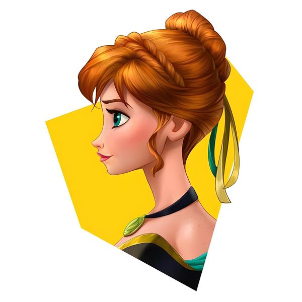 طرح کارتونی شخصیت آنا از انیمیشن فروزن برای پرده اتاق کودک