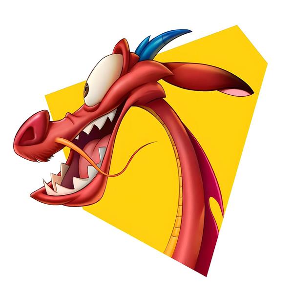 طرح کارتونی ماشو اژدها شخصیت کمکی مولان برای چاپ روی ماگ