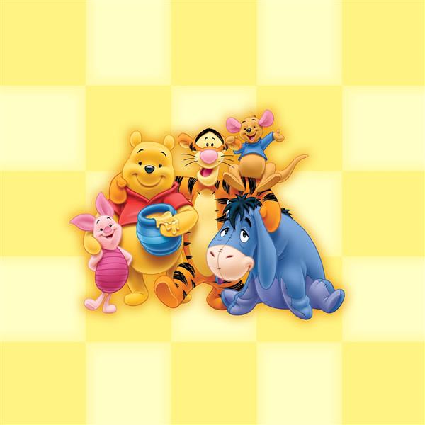 تصویر وینی پو و دوستان کارتونی فانتزی برای روتختی و پرده کودک