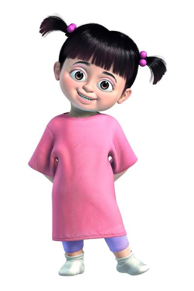 طرح کارتونی بو شخصیت انیمیشن کارخانه هیولاها با لباس صورتی برای کودک