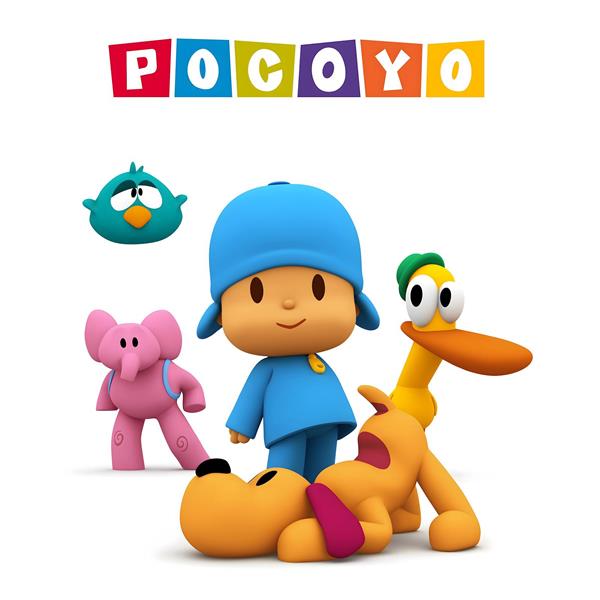 طرح شخصیت‌های اصلی پوکویو (فیل، اردک، سگ) برای چاپ روی ماگ کودک