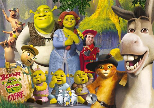 طرح گروهی شخصیت‌های انیمیشن شرک برای پوستر دیواری اتاق نوجوان