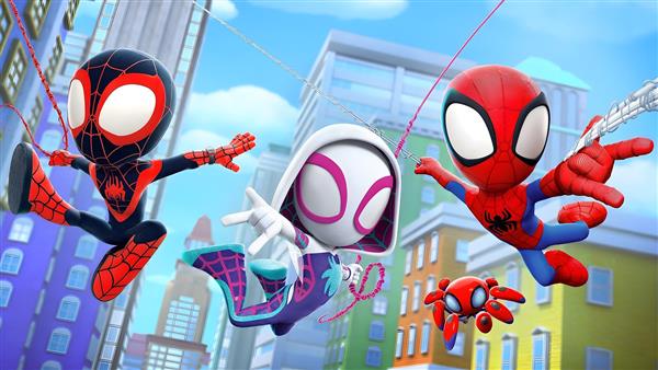 عکس کارتونی مایلز مورالس و اسپایدر گوئن برای پوستر دیواری اتاق کودک