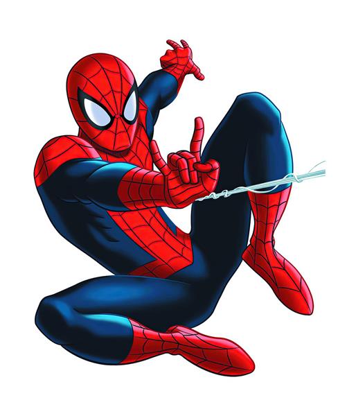 عکس کارتونی مرد عنکبوتی در حال شلیک تار برای چاپ روی ماگ و کوسن