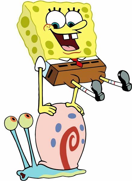 طرح کارتونی باب اسفنجی و گری حلزون برای پوستر دیواری اتاق کودک