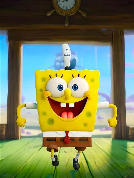 تصویر باب اسفنجی خندان و شاد باکیفیت بالا برای چاپ روی ماگ و کوسن کودک