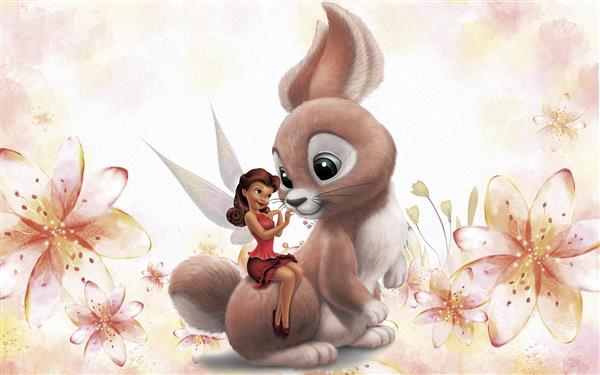 عکس فانتزی خرگوش بزرگ و تینکر بل برای پوستر دیواری اتاق کودک و نوزاد