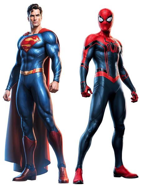 تصویر دو ابرقهرمان سوپرمن و مرد عنکبوتی برای پوستر دیواری اتاق گیمر