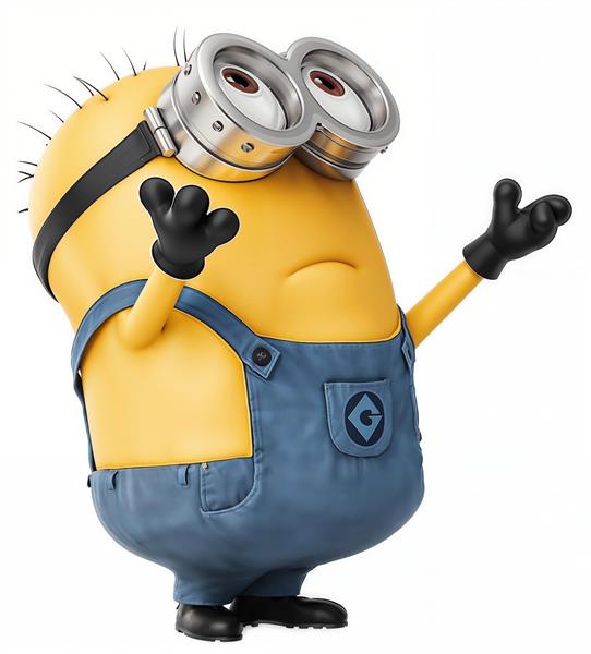 عکس کارتونی مینیون در حالت شگفت‌زده برای پوستر اتاق کودک