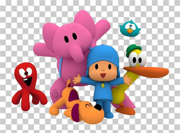 عکس شخصیت‌های کارتونی پوکویو و دوستان برای چاپ روی کوسن و پرده کودک